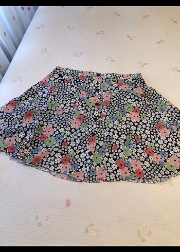 Çiçek Desenli Düğmeli Bohem Midi Etek - Görsel 5