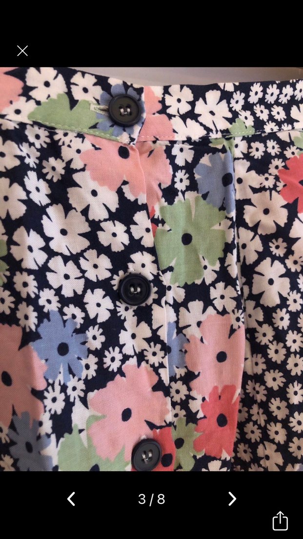 Çiçek Desenli Düğmeli Bohem Midi Etek - Görsel 3