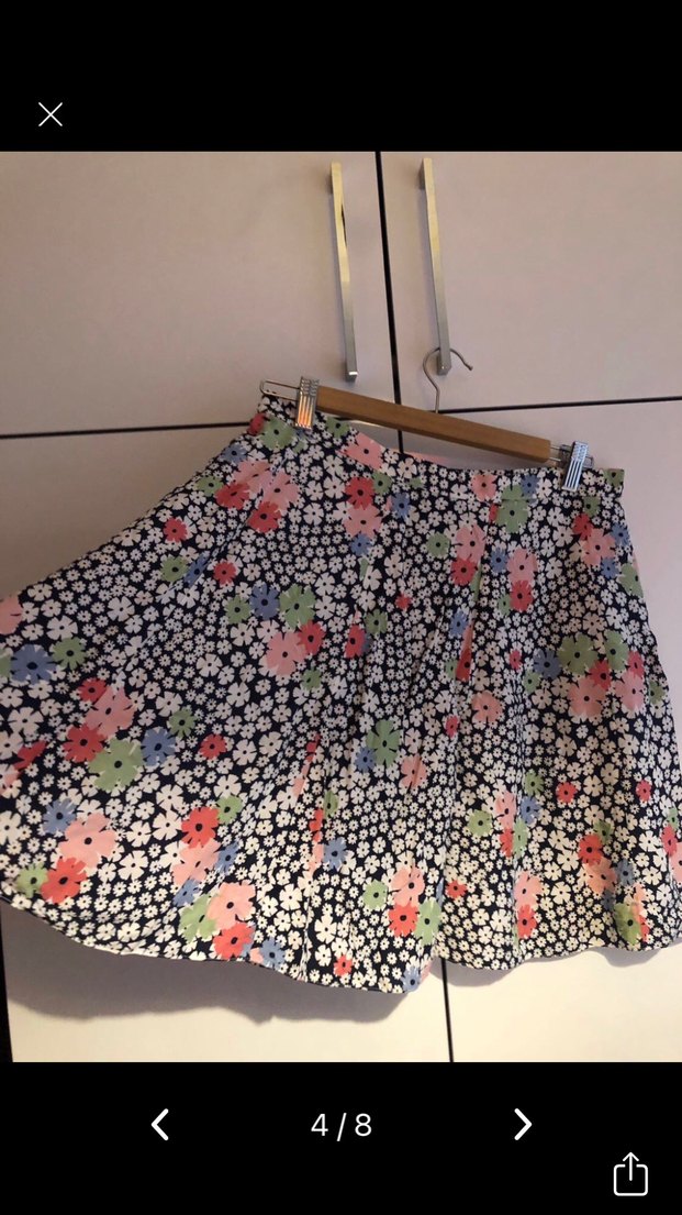 Çiçek Desenli Düğmeli Bohem Midi Etek - Görsel 4