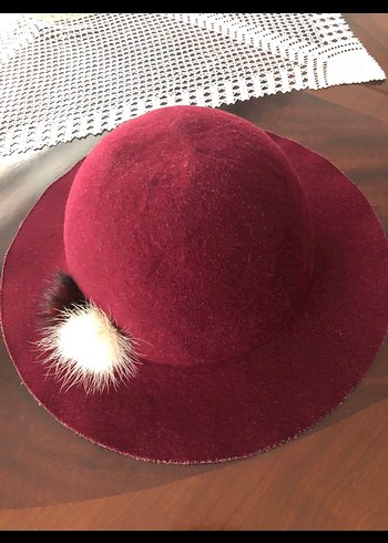 Bordo kız çocuk Şapka Kürk Detaylı - Görsel 2