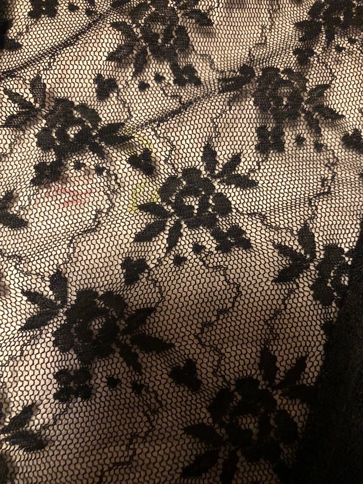 Uzun Siyah Dantel Gotik Kadın Kimono - Görsel 4