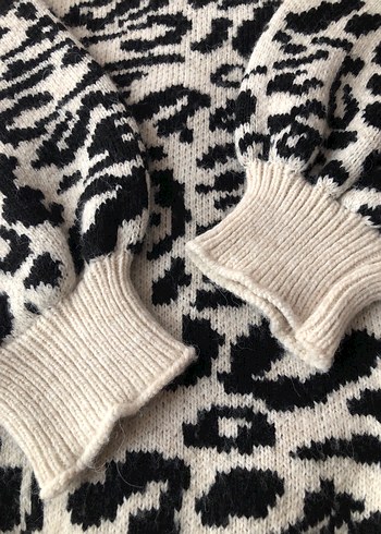 Bohem Zebra Desenli Triko Kazak - Görsel 7