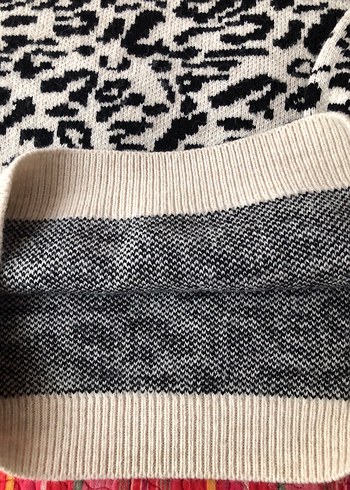 Bohem Zebra Desenli Triko Kazak - Görsel 6