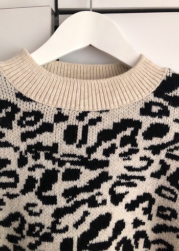 Bohem Zebra Desenli Triko Kazak - Görsel 3