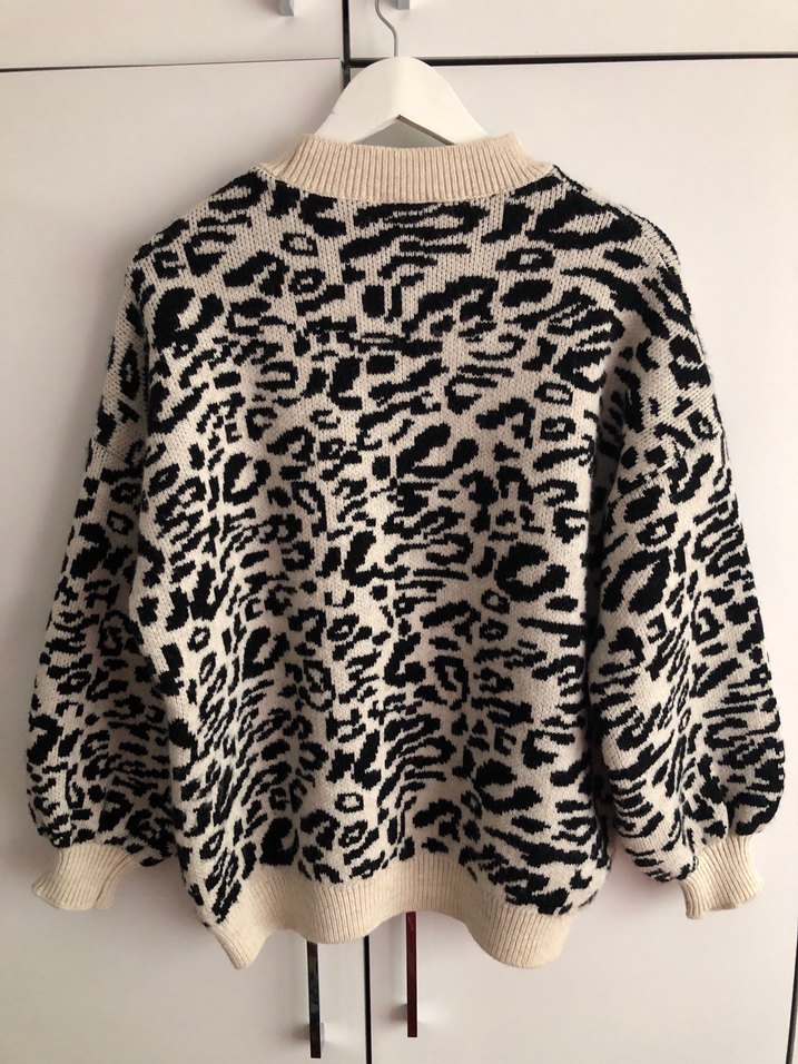 Bohem Zebra Desenli Triko Kazak - Görsel 2