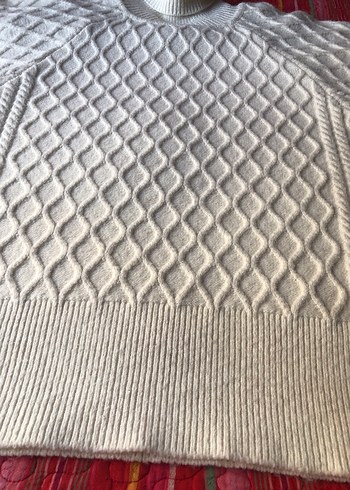 Beyaz Balıkçı Yaka Örgü Kadın Kazak - Görsel 6