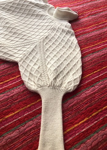 Beyaz Balıkçı Yaka Örgü Kadın Kazak - Görsel 5