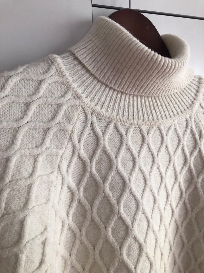 Beyaz Balıkçı Yaka Örgü Kadın Kazak - Görsel 2