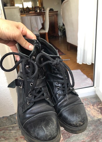 Siyah Deri Kadın Yüksek Topuklu Bot - Görsel 5