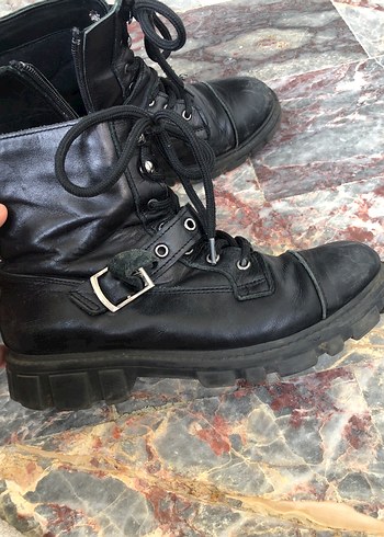 Siyah Deri Kadın Yüksek Topuklu Bot - Görsel 4