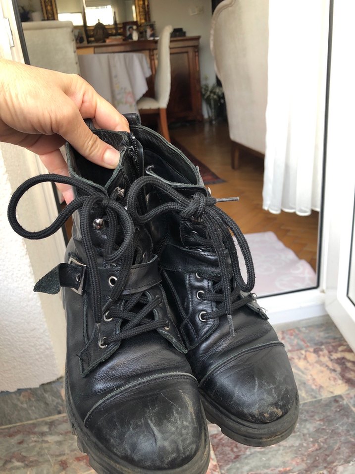 Siyah Deri Kadın Yüksek Topuklu Bot - Görsel 5