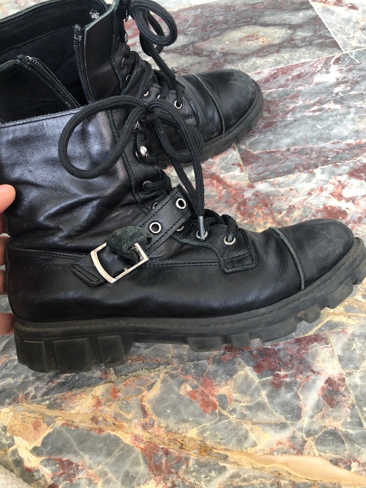 Siyah Deri Kadın Yüksek Topuklu Bot - Görsel 4