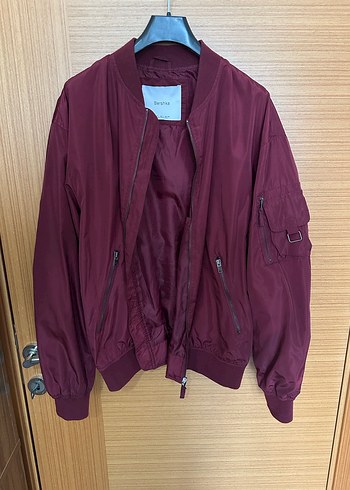 Bershka Erkek Bordo Fermuarlı Ceket - Görsel 2