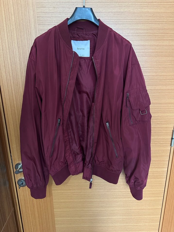 Bershka Erkek Bordo Fermuarlı Ceket - Görsel 2