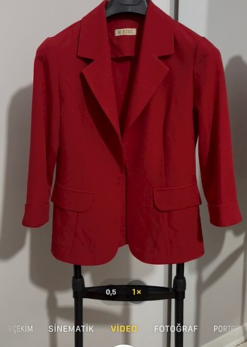 Kırmızı Kadın Blazer Ceket