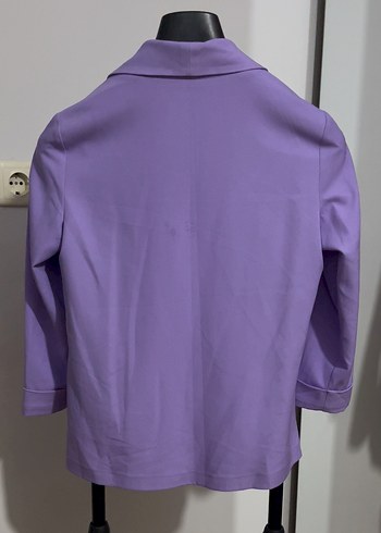 Diğer Drapeli Mor Midi Kadın Blazer Ceket