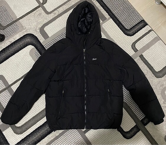 Pull and bear unisex şişme siyah mont
