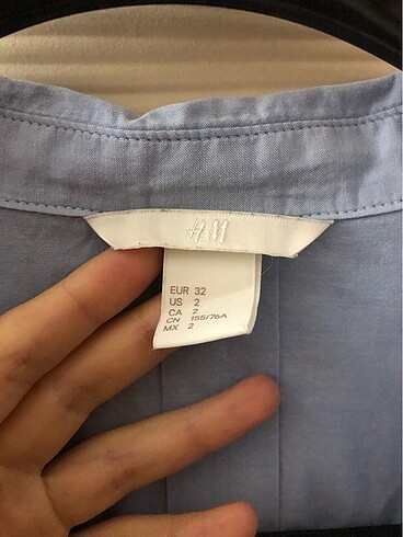 xs Beden H&M mavi pamuklu gömlek
