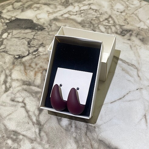 Accessorize BORDO KIRMIZI DAMLA ÇELİK KÜPE