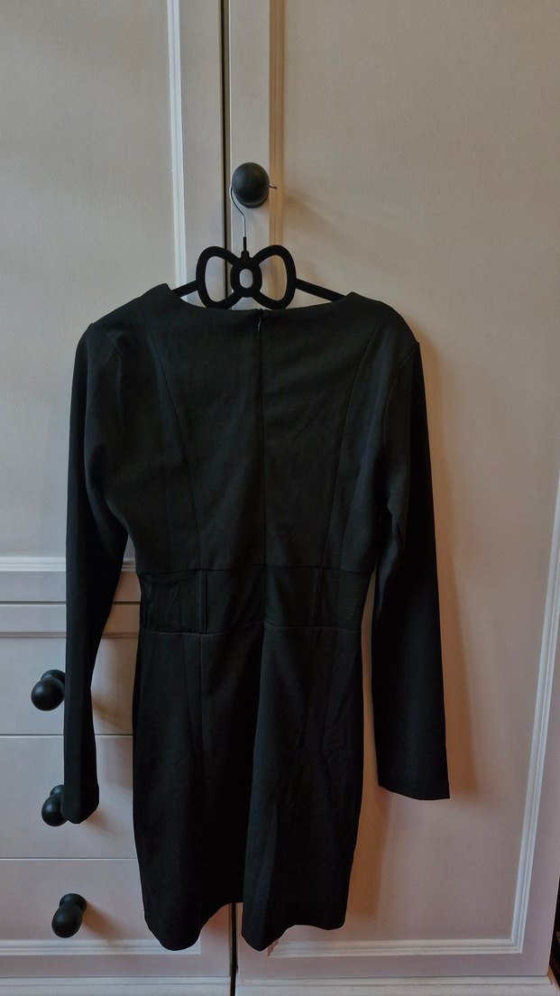 Siyah Uzun Kollu Gotik Elbise - Görsel 2