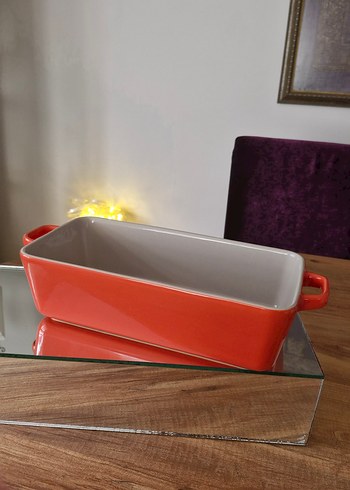 Kırmızı Porselen Fırın Kabı - Görsel 2