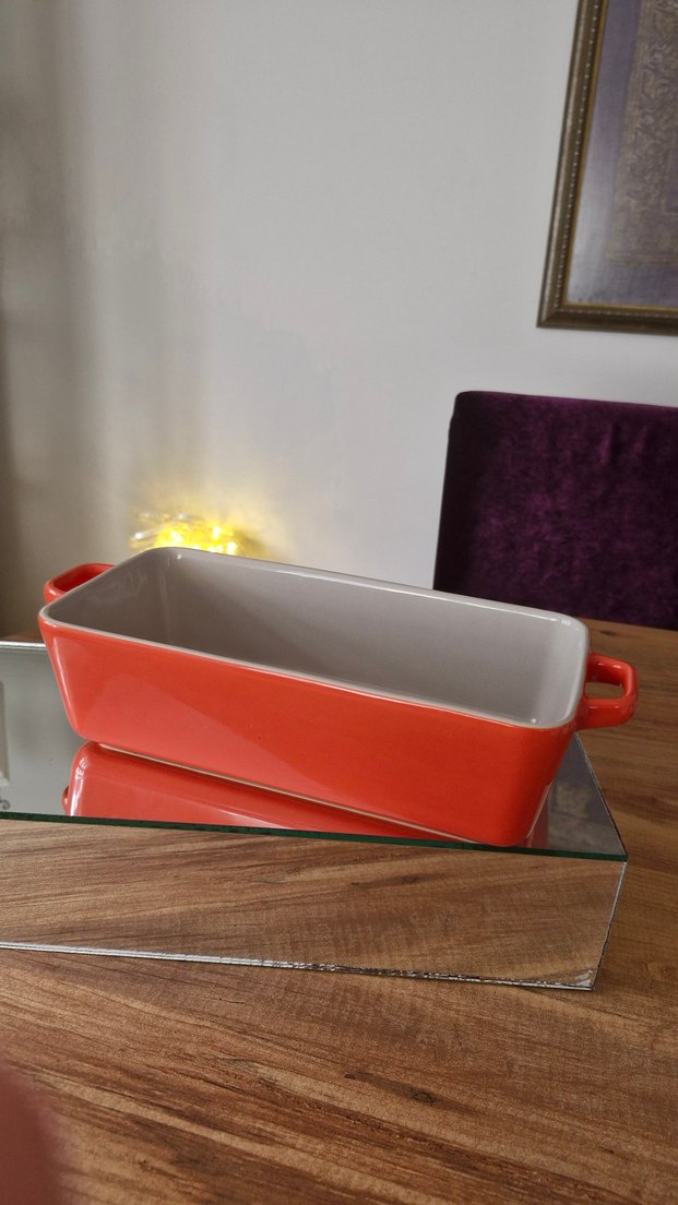 Kırmızı Porselen Fırın Kabı - Görsel 2