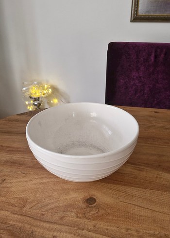 Beyaz Yuvarlak Seramik Kase - Görsel 2