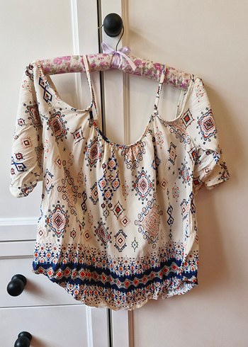 Bohem Çok Renkli Bluz - Görsel 2