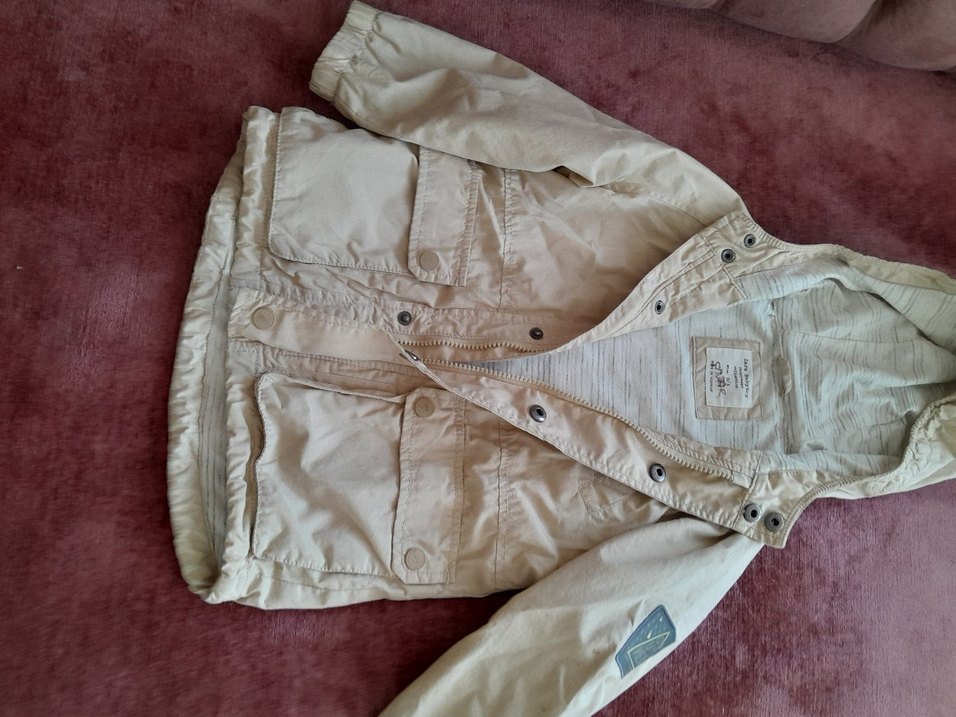 Kapüşonlu Bej Erkek Çocuk Mont - Görsel 3