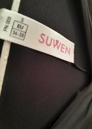 Siyah V Yaka Drapeli Elbise - Görsel 5