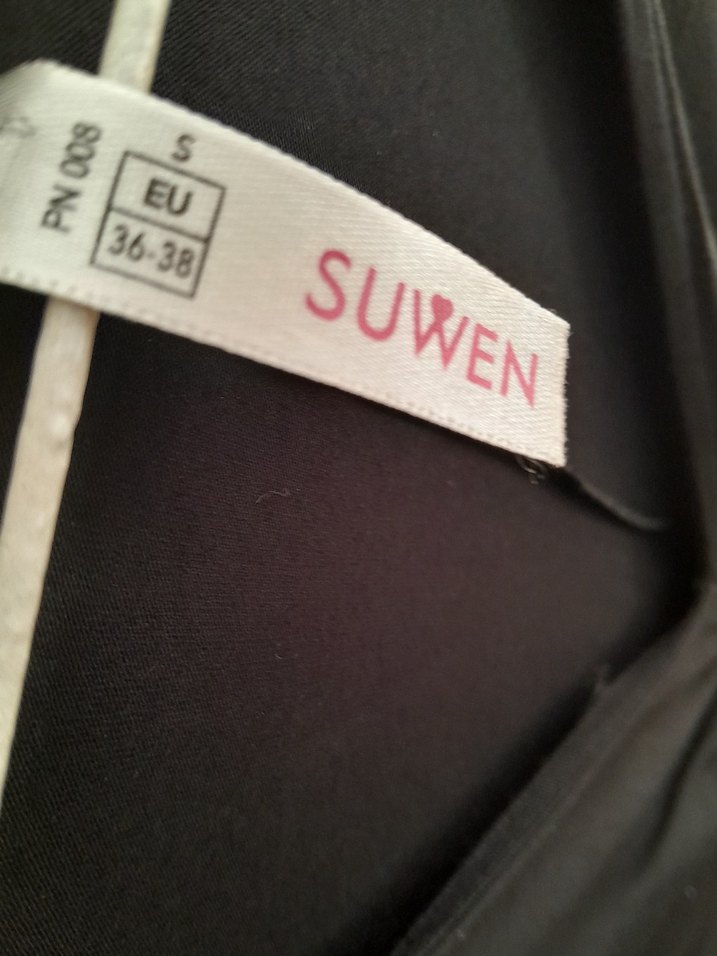 Siyah V Yaka Drapeli Elbise - Görsel 5