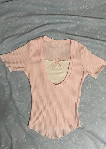 Pembe Y2K fiyonklu üst