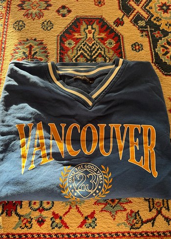 LC Waikiki Vancouver Baskılı Mavi Kadın Sweatshirt