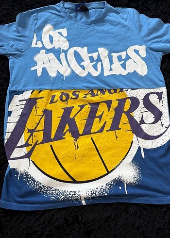 Mavi Los Angeles Lakers Baskılı Erkek Tişört