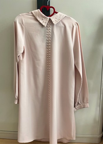 Uzun Kollu Toz Pembe Midi Kadın Tunik