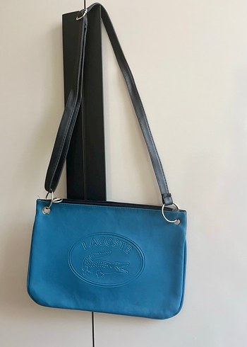 Lacoste Çift Taraflı Siyah Deri Kadın Çanta (Mavi Siyah) - Görsel 2