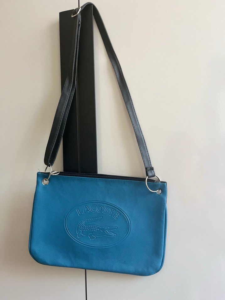 Lacoste Çift Taraflı Siyah Deri Kadın Çanta (Mavi Siyah) - Görsel 2