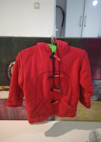 Düğmeli Kırmızı Kadife Hamile Mont - Görsel 6