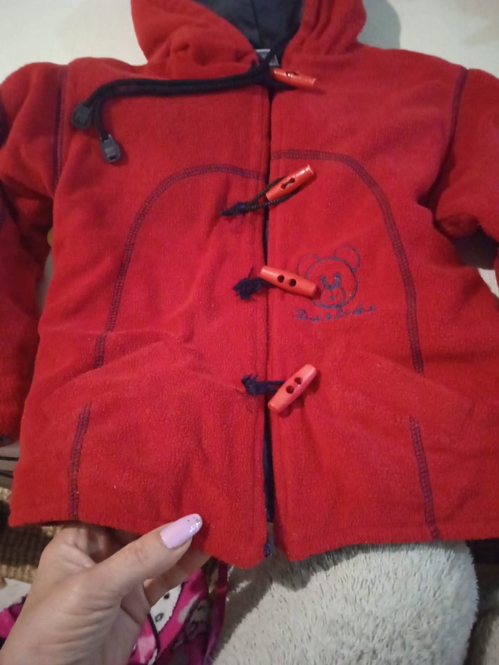 Düğmeli Kırmızı Kadife Hamile Mont - Görsel 5