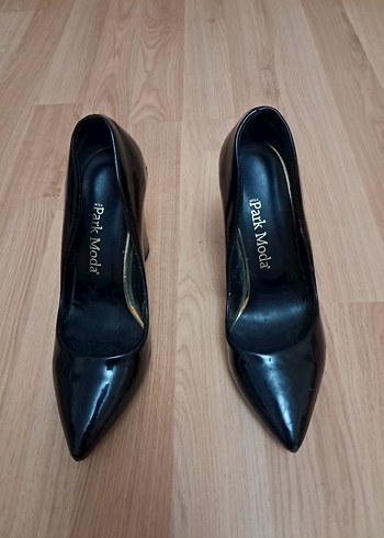 36 Beden Kadın Siyah Rugan Topuklu Stiletto, abiye ayakkabı