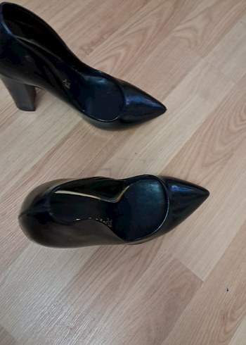 Kadın Siyah Rugan Topuklu Stiletto, abiye ayakkabı