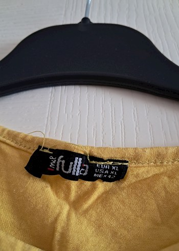 xl Beden sarı Renk Sarı Kısa Kollu Kadın Tişört