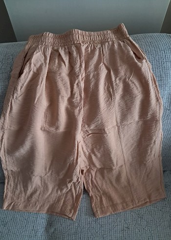 s Beden ten rengi Renk Bej Kadın Keten Salaş Midi Pantolon