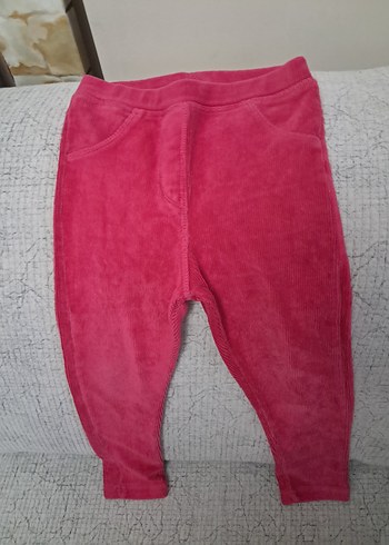 Düğmeli Pembe Kız Çocuk Tayt