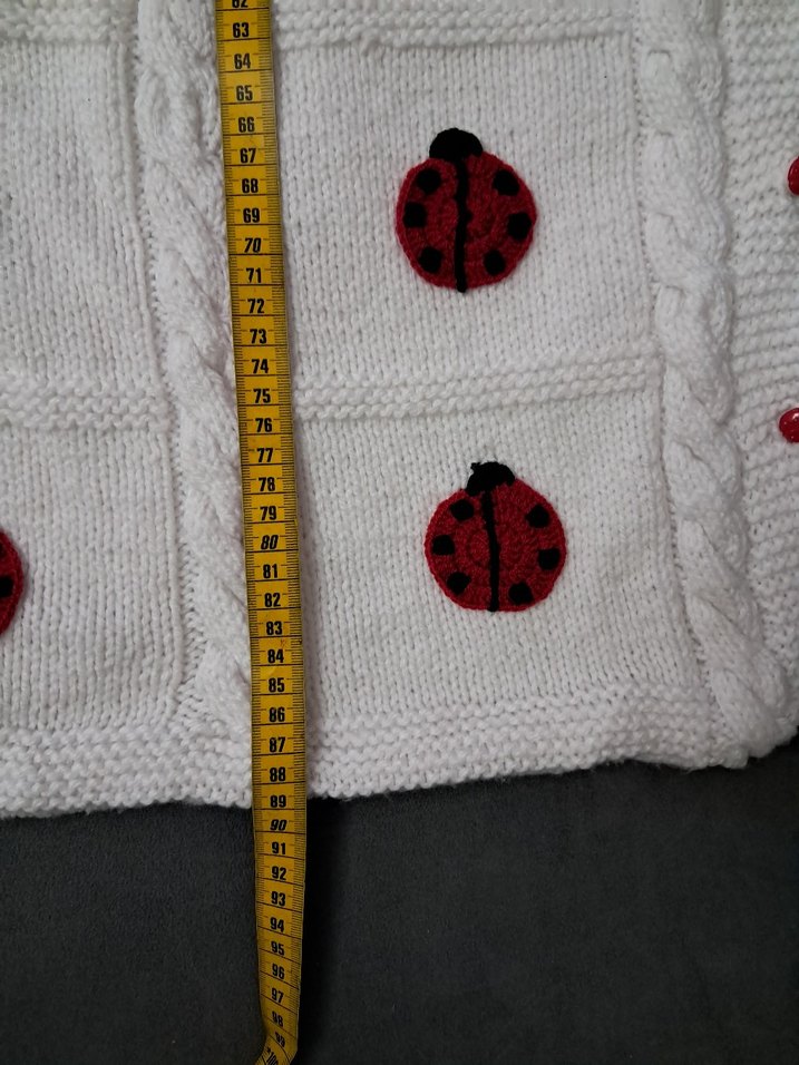 Nakışlı Örme Beyaz Çocuk Battaniyesi - Görsel 2