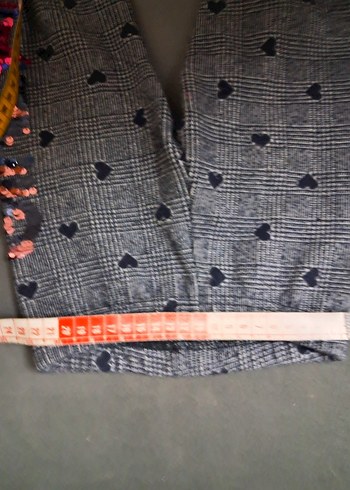 Kız Çocuk Gri Düğmeli Baskılı Tayt - Görsel 7