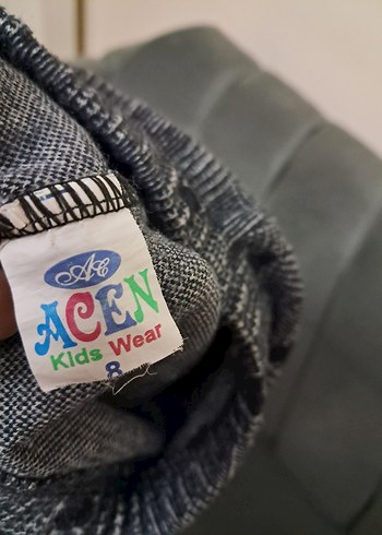 Kız Çocuk Gri Düğmeli Baskılı Tayt - Görsel 4