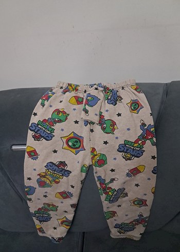 Kız Çocuk Gri Düğmeli Baskılı Tayt - Görsel 8