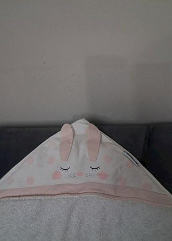 Kapüşonlu Gri Çocuk bornoz - Görsel 4