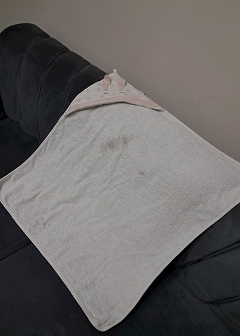 Kapüşonlu Gri Çocuk bornoz - Görsel 3